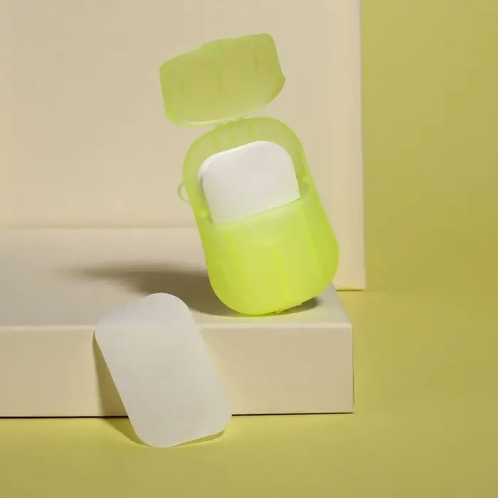 Мыло листовое, в пластинах, 18 (± 2) шт, в футляре, цвет жёлтый