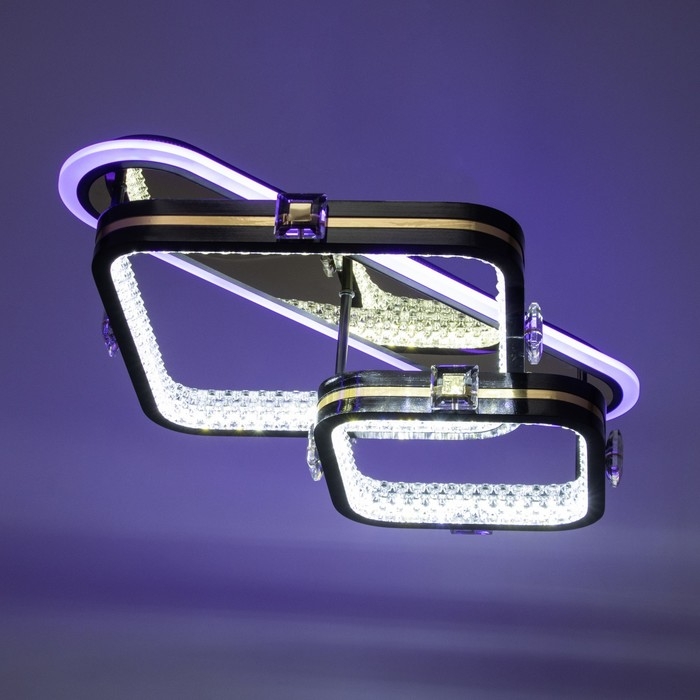 Люстра с ПДУ Люстра с ПДУ "Круз" 2хLED 88Вт 3000-6000К RGB черный золотой 63х45х16см