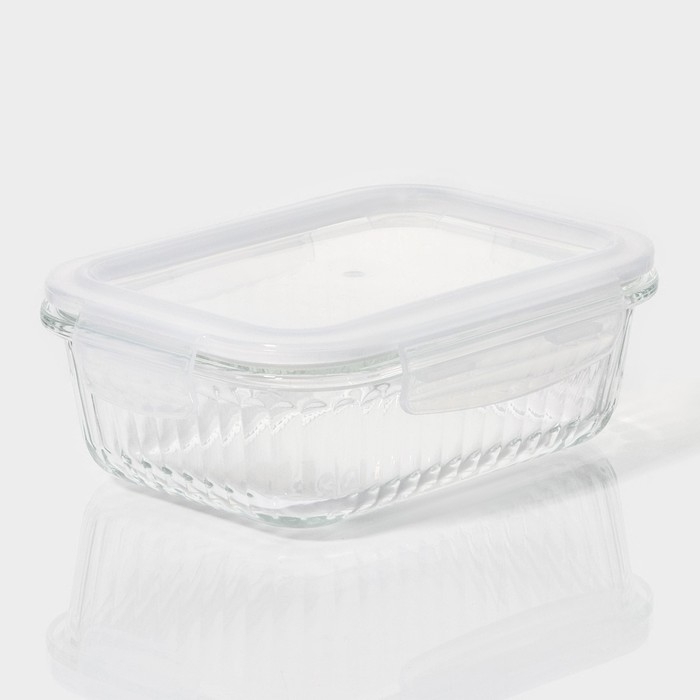 Контейнер для еды из жаропрочного стекла Доляна &laquo;Данте&raquo;, прямоугольный, 640 мл, 17&times;12,5&times;6,3 см