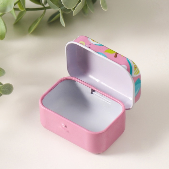 Шкатулка металл прямоугольная Шкатулка металл прямоугольная "Лимончики" МИКС 5,8х4,2х2.6см