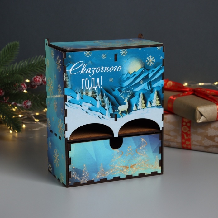 Новогодний чайный домик Новогодний чайный домик "Сказочного НГ" 20х15х8,5 см