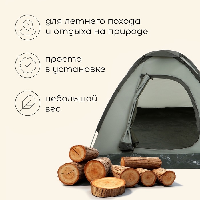 Палатка туристическая, треккинговая maclay FISHT 3, 3-местная Палатка туристическая, треккинговая maclay FISHT 3, 3-местная