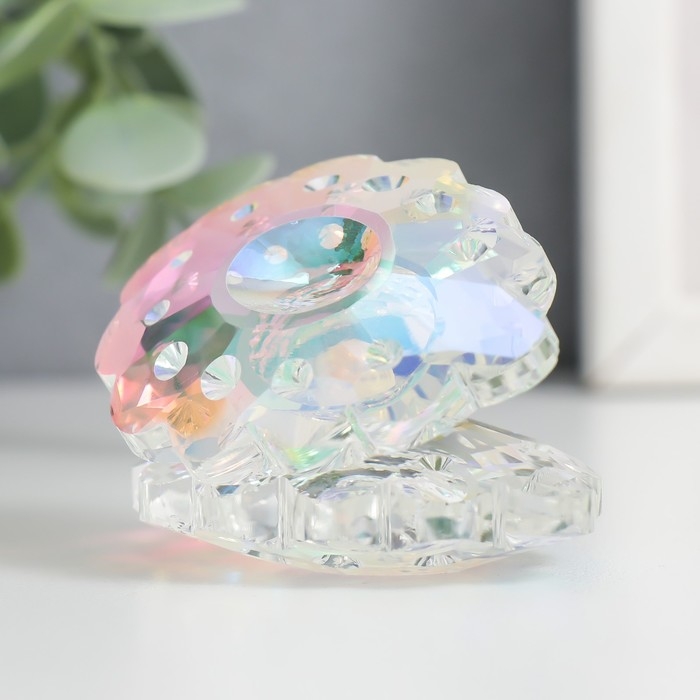 Сувенир стекло  Сувенир стекло "Ракушка с жемчужиной" перламутр 6,5х5х5 см