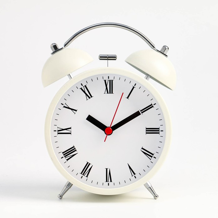 Часы - будильник настольные Часы - будильник настольные "Классика", с подсветкой, 16 х 11 см, белый