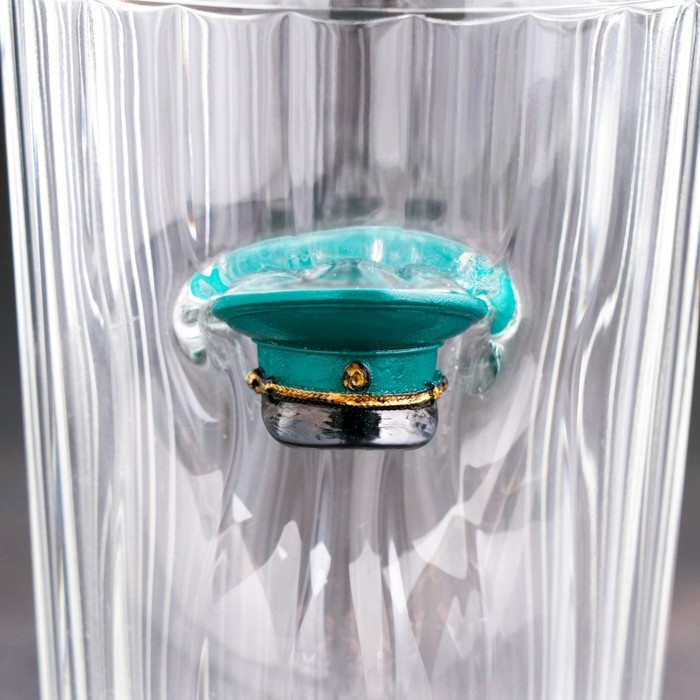 Стакан Стакан "Непробиваемый. Военный", с фуражкой, граненый, 250 мл