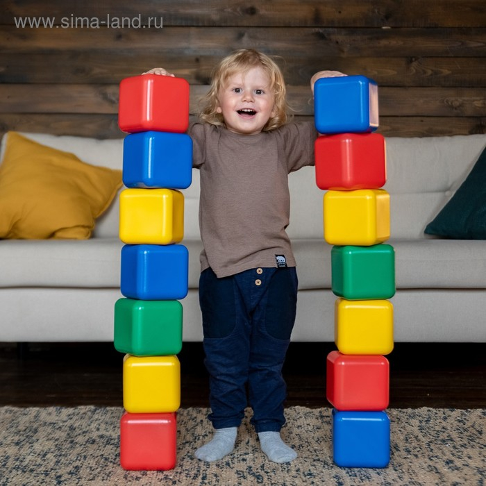 Набор цветных кубиков, 8 штук, 12 х 12 см Набор цветных кубиков, 8 штук, 12 х 12 см