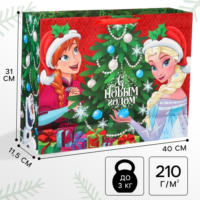 Новый год. Пакет подарочный, 40х31х11.5 см, упаковка, Холодное сердце МИКС Новый год. Пакет подарочный, 40х31х11.5 см, упаковка, Холодное сердце МИКС