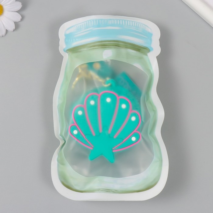 Брелок кошелёк с карабином, ремешком силикон Брелок кошелёк с карабином, ремешком силикон "Ракушка со звёздочкой" 3,2х8,2х8 см