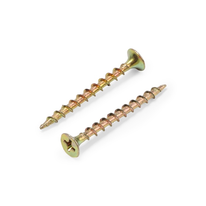 Саморез по дереву, 3.5х41 мм, крупный шаг, желтый цинк, 500 шт Саморез по дереву, 3.5х41 мм, крупный шаг, желтый цинк, 500 шт