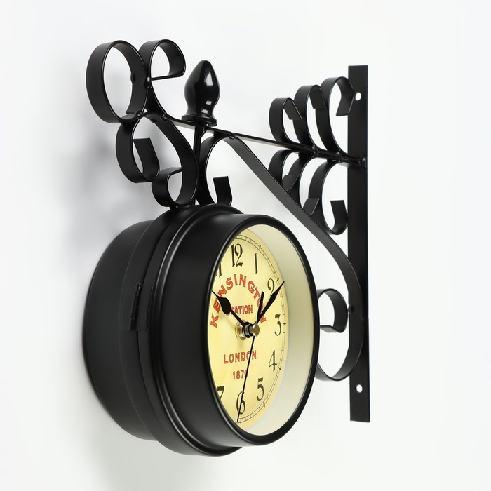 Часы настенные двусторонние, на подвесе  Часы настенные двусторонние, на подвесе "Тактоо", бесшумные, 24 х 30 см