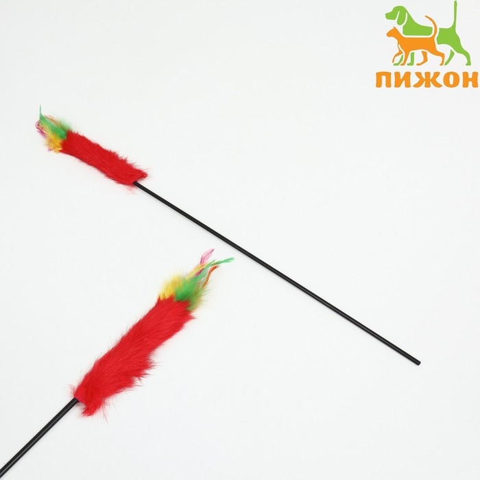 Дразнилка меховая  Дразнилка меховая "Камыш", красная