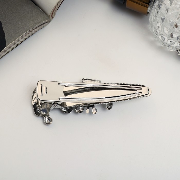 Зажим для волос  Зажим для волос "Либерти стиль" 8 см, серебро