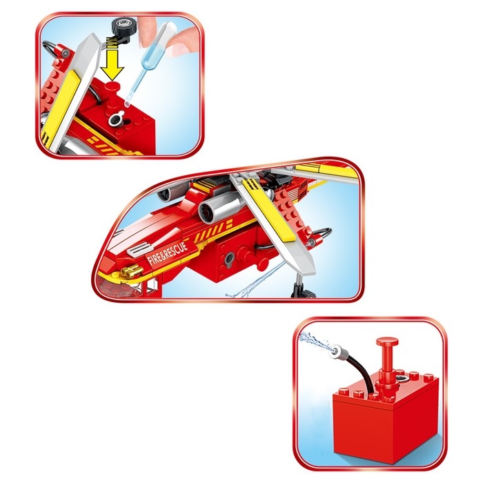 Конструктор пожарные «Спасательный вертолет», стреляет водой, 352 детали Конструктор пожарные «Спасательный вертолет», стреляет водой, 352 детали