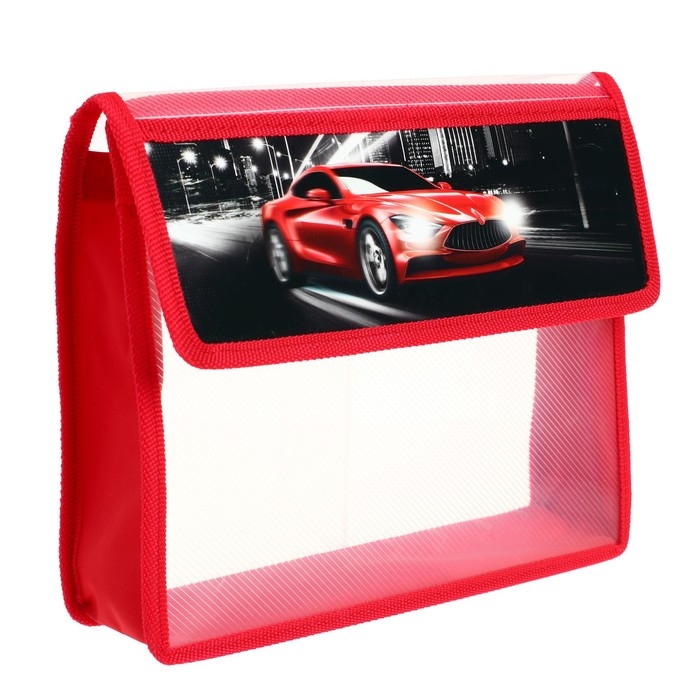 Папка для тетрадей А5 (230 х 190 х 50 мм), с клапаном на липучке, пластик/текстиль, Calligrata, Папка для тетрадей А5 (230 х 190 х 50 мм), с клапаном на липучке, пластик/текстиль, Calligrata, "Тачка", с уголком