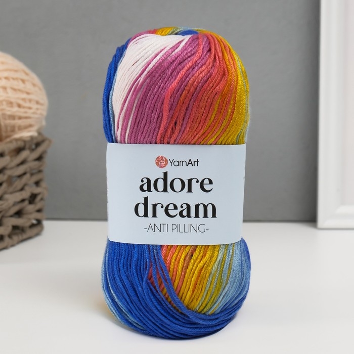 Пряжа Пряжа "Adore Dream" 100% акрил антипиллинг 280м/100г (1072 васил-бир-амарант)