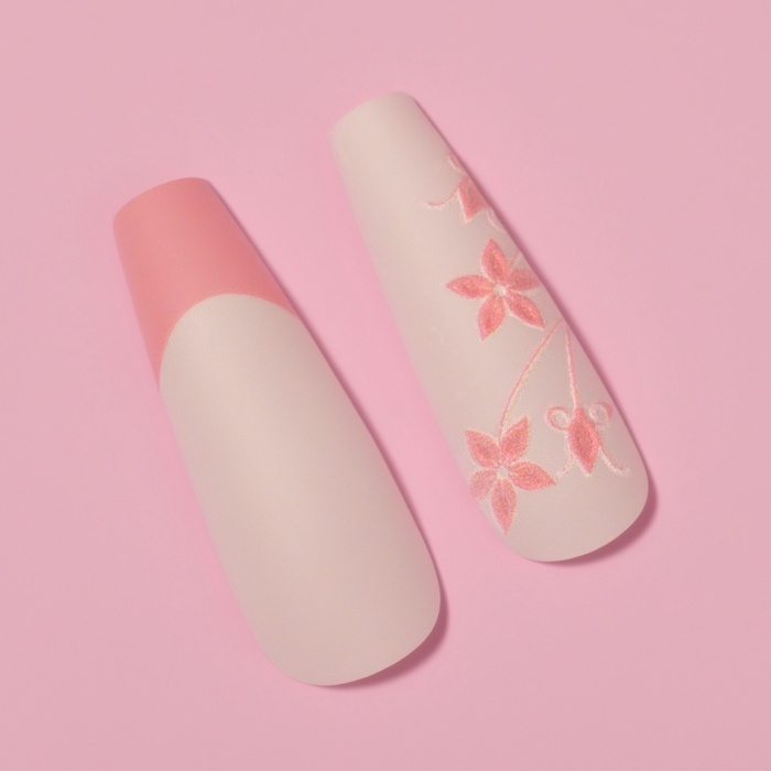 Накладные ногти «Розовая дымка», 12 шт, с клеевыми пластинами, форма балерина, цвет розовый/бежевый Накладные ногти «Розовая дымка», 12 шт, с клеевыми пластинами, форма балерина, цвет розовый/бежевый