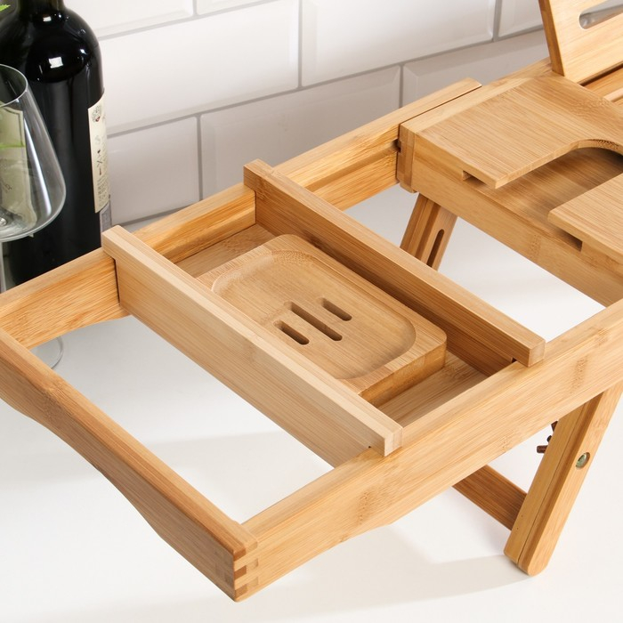 Столик- винница для ванны, большой, 75 (109) х 23 х 4,5 см, дерево Столик- винница для ванны, большой, 75 (109) х 23 х 4,5 см, дерево