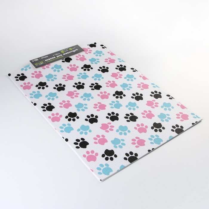 Коврик под миску «Лапки темные», 52х38х0,3см Коврик под миску «Лапки темные», 52х38х0,3см