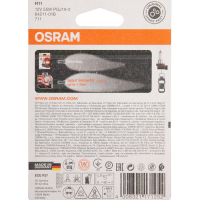 Лампа автомобильная Osram H11, 12 В, 55 Вт, PGJ19-2, 64211-01B