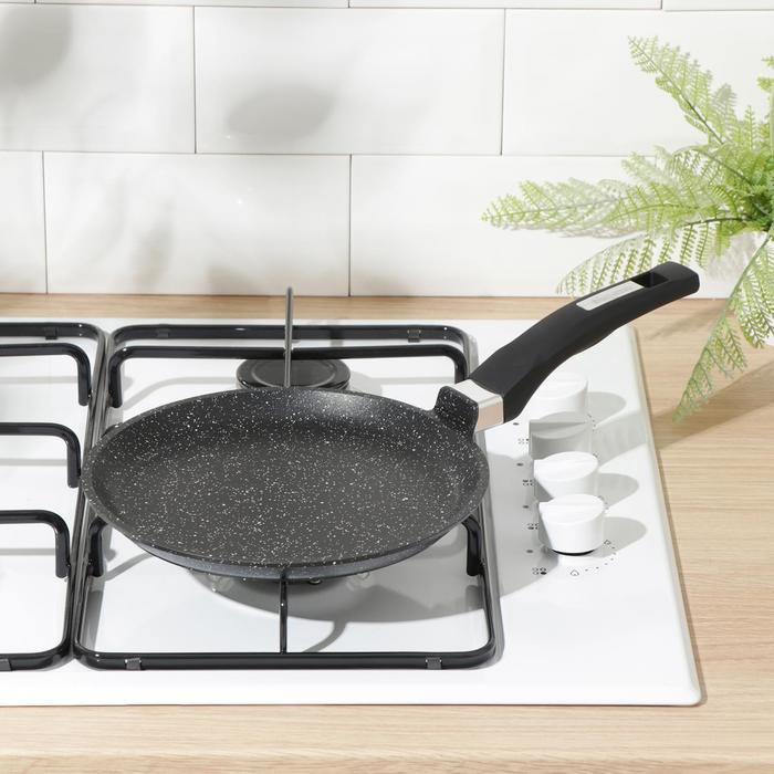 Сковорода блинная «Гранит Black» Induction Pro, d=22 см, пластиковая ручка, антипригарное покрытие, цвет чёрный Сковорода блинная «Гранит Black» Induction Pro, d=22 см, пластиковая ручка, антипригарное покрытие, цвет чёрный