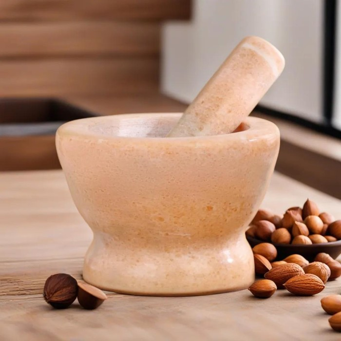 Ступка с пестиком большая, 130 мл, 10см, песочный Ступка с пестиком большая, 130 мл, 10см, песочный