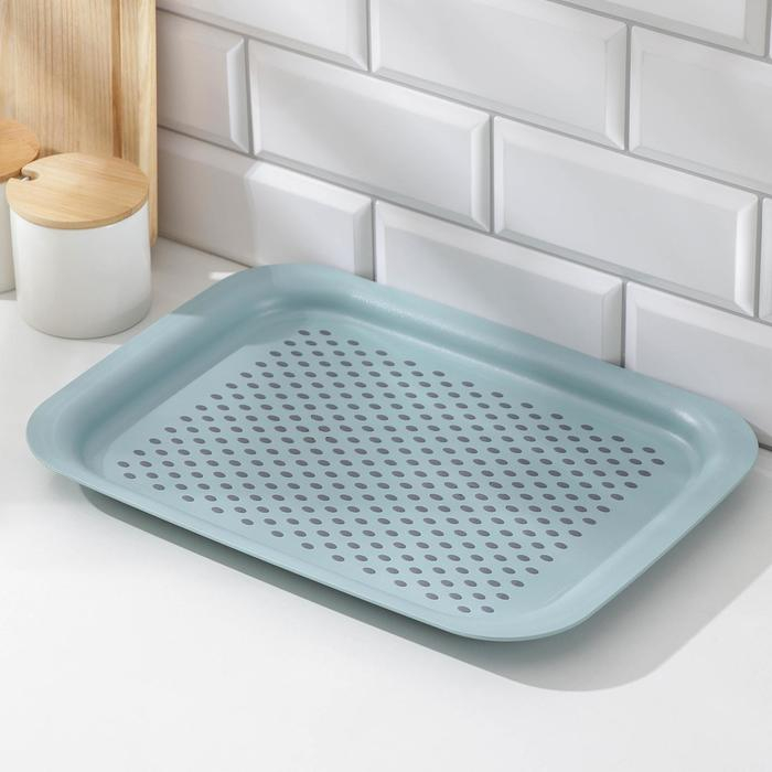 Поднос с антискользящим покрытием, 36,5×27 см, цвет МИКС Поднос с антискользящим покрытием, 36,5×27 см, цвет МИКС