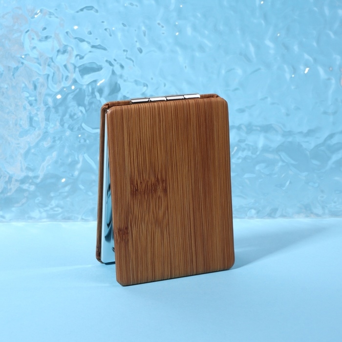 Зеркало складное «Бамбук», 6,4 × 9 см, с увеличением, цвет «тёмное дерево» Зеркало складное «Бамбук», 6,4 × 9 см, с увеличением, цвет «тёмное дерево»