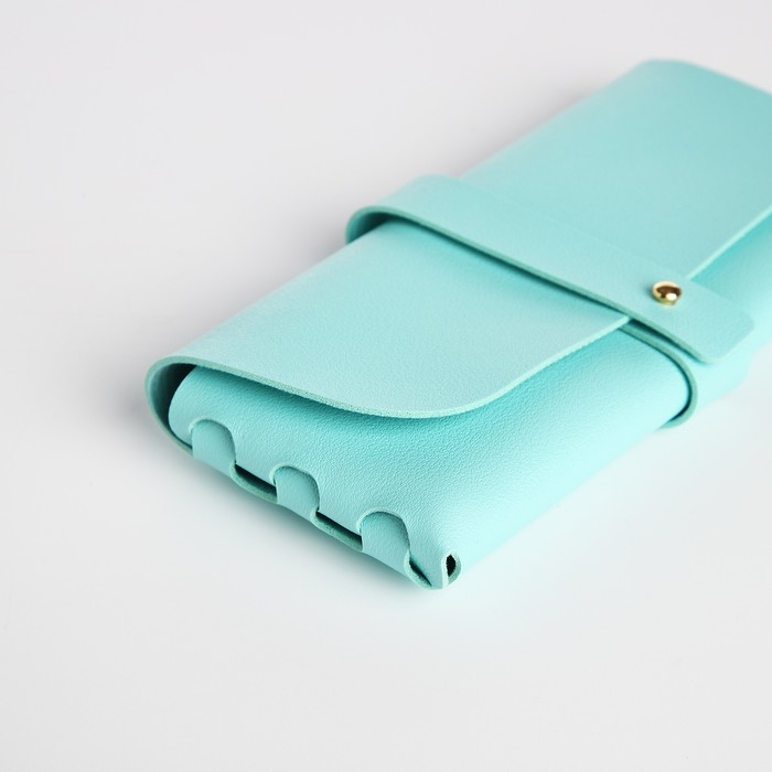 Футляр для очков на зацепке, длина 16,5 см, цвет бирюзовый Футляр для очков на зацепке, длина 16,5 см, цвет бирюзовый