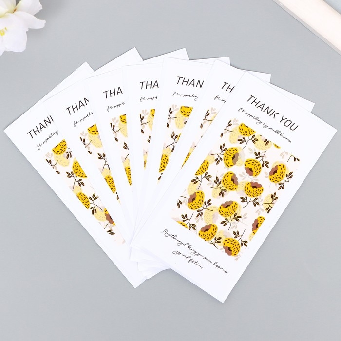 Наклейка бумага благодарность Наклейка бумага благодарность "Жёлтые маки" набор 50 шт 10х5 см