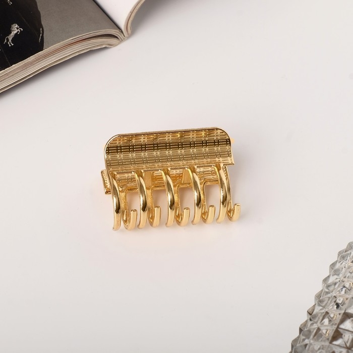 Краб для волос Краб для волос "Либерти" классика полосы, 4 см, золото