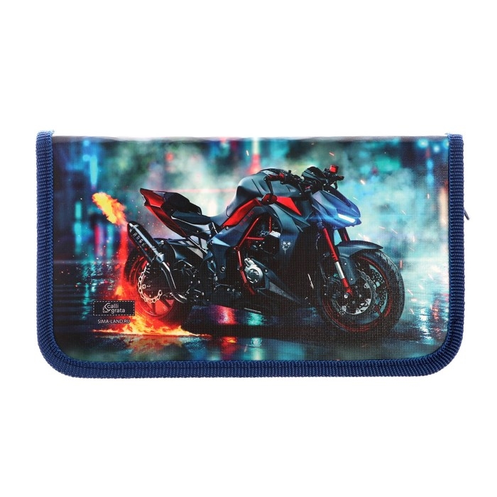 Пенал 1 секция 115 х 205 х 30 мм, Calligrata Пенал 1 секция 115 х 205 х 30 мм, Calligrata "Мото", ламинированный картон