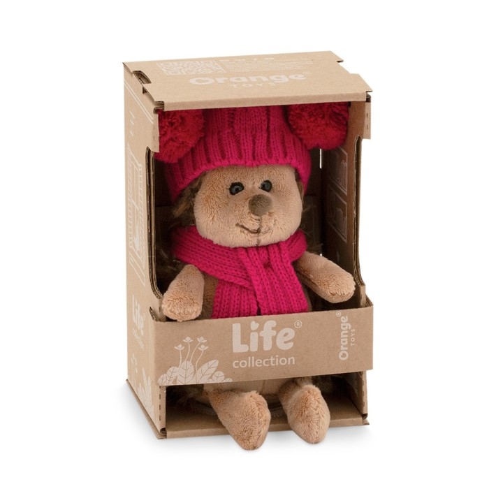 Мягкая игрушка «Ежинка Колючка» в шапке с двумя помпонами, 15 см