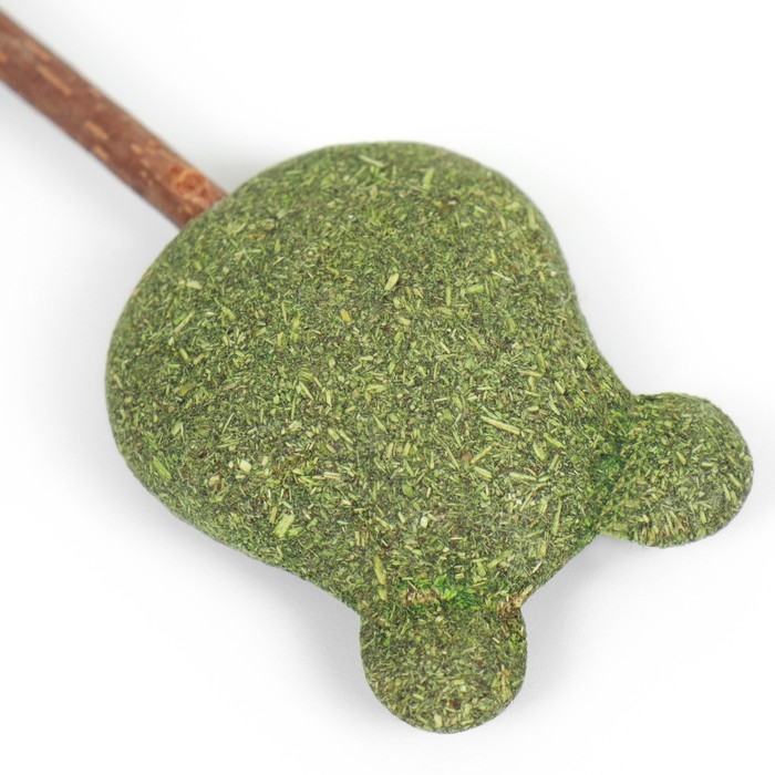 Игрушка для кошек из кошачьей мяты  Игрушка для кошек из кошачьей мяты "Мишка" на палочке из мататаби, 13 см