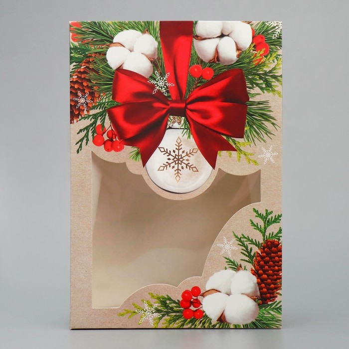 Коробка подарочная новогодняя складная «Хлопок», 15 х 7 х 22 см, Новый год Коробка подарочная новогодняя складная «Хлопок», 15 х 7 х 22 см, Новый год