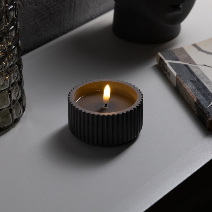 Светодиодная свеча &laquo;Интерьерная серая&raquo; 9.5 x 5 см, ААx2 (не в компл.), свечение тёплое белое