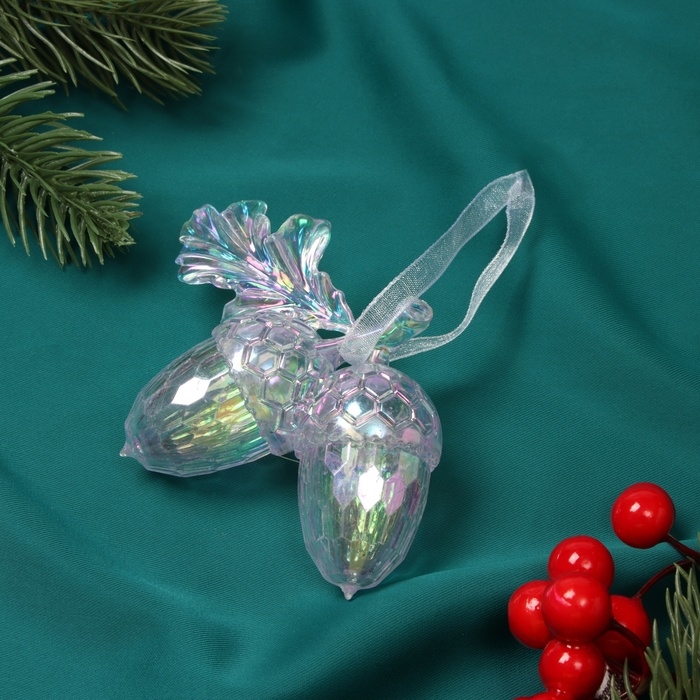 Украшение ёлочное Украшение ёлочное "Жёлуди" 7х9 см, розовый перелив