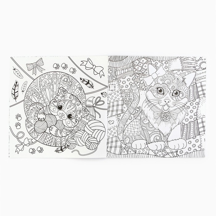 Раскраска - антистресс, альбом «Котонастроение», 20 стр. Раскраска - антистресс, альбом «Котонастроение», 20 стр.