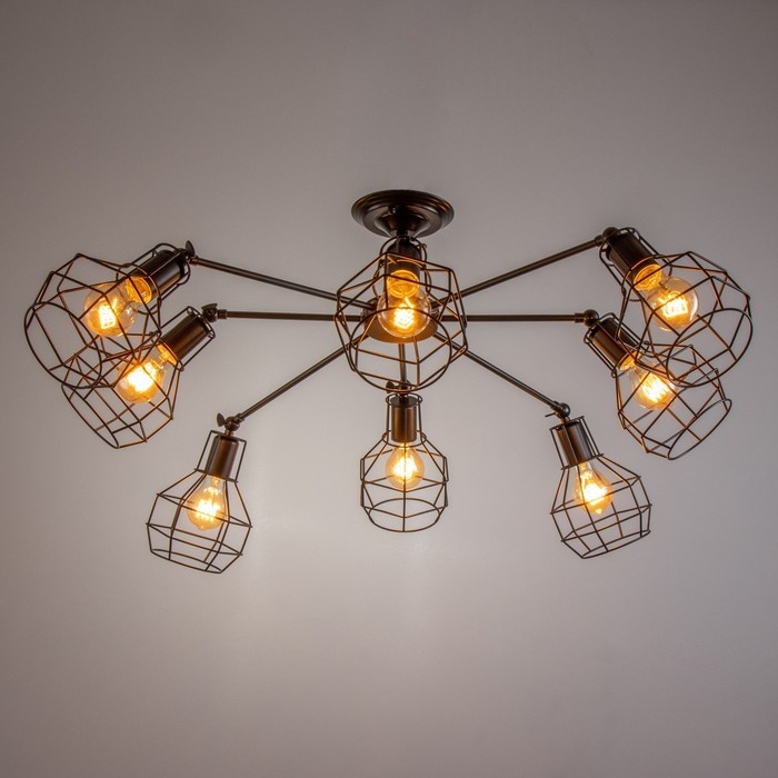 Люстра Люстра "Ортико" 8хЕ27 40Вт черный 80х80х25см BayerLux