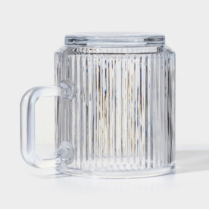 Кружка стеклянная «Грани», 350 мл, 8,5×9,5 см