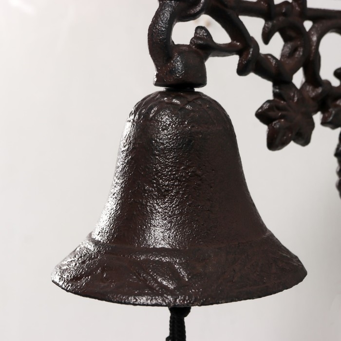 Колокол сувенирный чугун  Колокол сувенирный чугун "Виноград и листья" 22х10х15 см
