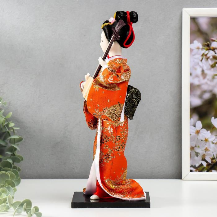 Кукла коллекционная Кукла коллекционная "Гейша с музыкальным инструментом" 32х12,5х12,5 см