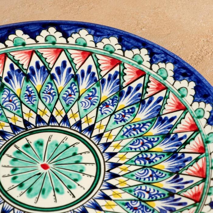 Ляган Риштанская Керамика  Ляган Риштанская Керамика "Узоры", 28 см, синий