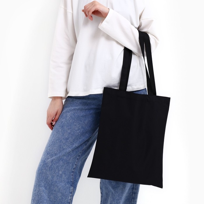 Шопер однотонный, 35х0.5х40 см, оксфорд 600D, 200 гр, без подклада, чёрный Шопер однотонный, 35х0.5х40 см, оксфорд 600D, 200 гр, без подклада, чёрный