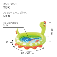 Бассейн надувной «Динозавр», 119 х 109 х 66 см, от 2 лет, 58437NP INTEX