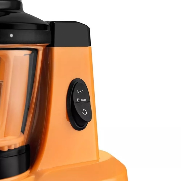 Соковыжималка Kitfort КТ-1160, шнековая, 150 Вт, 1/1 л, 50 об/мин, оранжево-чёрная