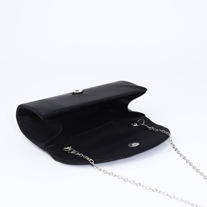 Сумка-клатч на магните, длинная цепь, цвет чёрный Сумка-клатч на магните, длинная цепь, цвет чёрный