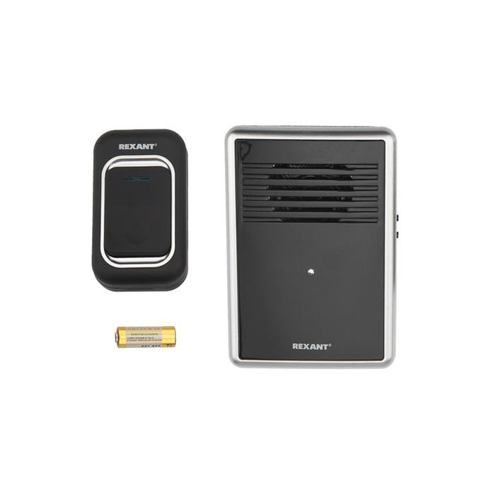 Звонок REXANT RX-30, беспроводной, 25 мелодий, 150 м, от батареек, чёрный Звонок REXANT RX-30, беспроводной, 25 мелодий, 150 м, от батареек, чёрный