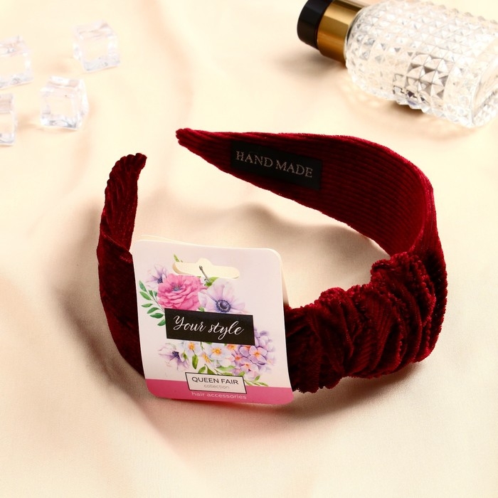 Ободок для волос Ободок для волос "Анисия" 4 см, бордовый