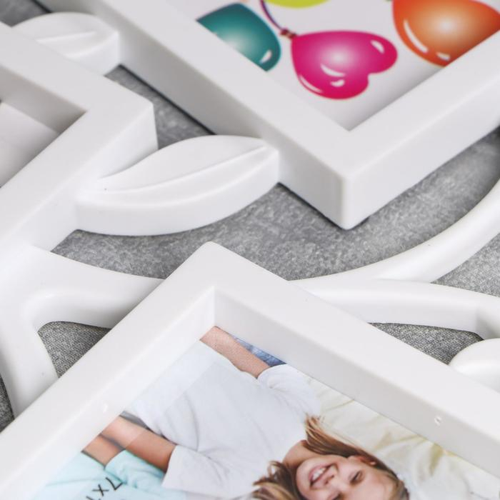 Фоторамка на 7 фото 7х7 см, 7х10 см, 13х9 см "Дерево желаний" белая 36х31 см