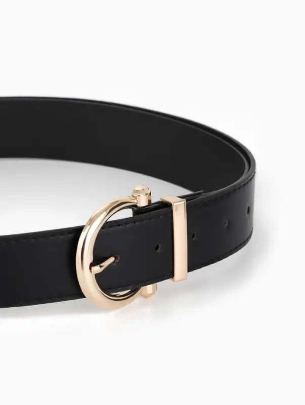 Ремень женский, 4&times;110 см, без винта, пряжка золотистая, 1 прокол, чёрный